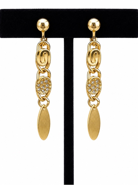 Jewelry - Vintage Sarah Coventry Gold Tone 2” Dangle Clip-On Earrings
